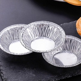 HOLIDYOYO 400pcs Aluminum Foil Tart Pans Disposable Mini Pie Tins Small Round Egg Tart Molds Cheesecake Cups for Baking Cooking Supplies