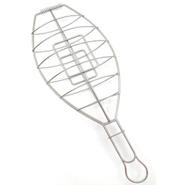 Besuguera Large Fish Grill Basket - Open Fire Cooking Basque Style - Heavy Stainless Steel - Asador Restaurant Grilling Accessory.
