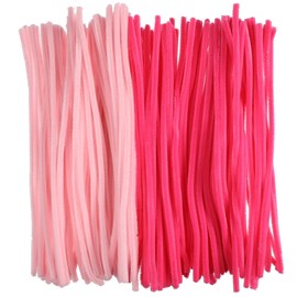 KALLORY 200 Pcs Pink Pipe Cleaners Valentines Day Chenille Stems for DIY Hand Arts Chenille Stems Pipe Cleaners for Flowers Wrapping Party Decorations