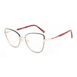 SKYWAY Fashion Blue Light Blocking Glasses,Computer/Reading/Gaming/TV/Phones Glasses for Women Aureate Ebony Ruby