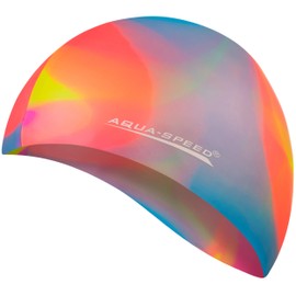 Aqua Speed Swimming Cap for Men, Bathing Cap Multi-Coloured with Storage Bag