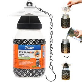 Fly Magnet, Reusable Fly Trap - Includes One Fly Bait Packet and Heavy Duty 9.5 USA Supply Hanging Chain (1 Trap)