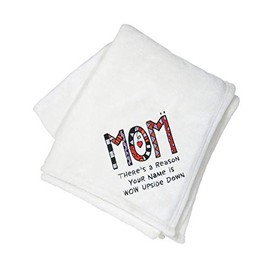 Enesco Our Name is Mud Cuppadoodle Mom Name is Wow Soft Plush Throw Blanket, 50 by 60 Inch, White