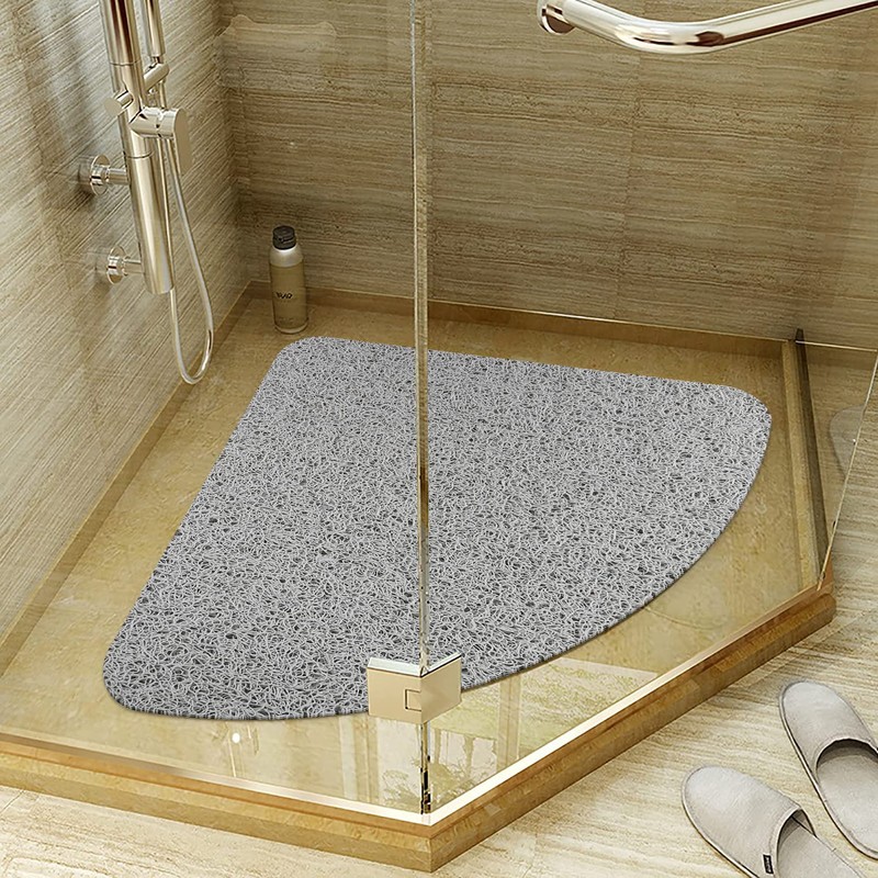 Non-Slip Triangular Shower Mat, 60 x 60 cm, Soft Comfort