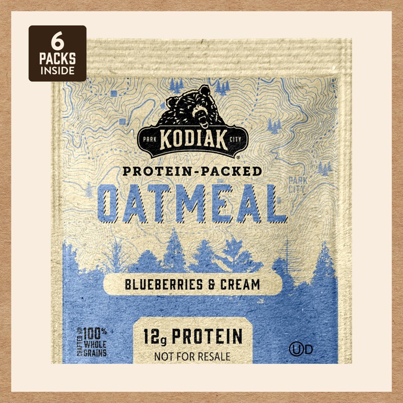 Kodiak Instant Oatmeal Packets, Blueberries & Cream, High Protein, 100%