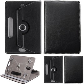 A2One Stuff 8 inch Tablet Case Cover - Universal Leather Stand Case Folio Cover Magic Leather 360° Rotating Case Fits for All 8.0" Inch Tablets (Black)