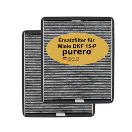 purero® Activated Carbon Filter - Replacement Filter for Miele DKF 15-P / 11762550, Successor Model of DKF 15-1 - Optimal Odour Separation - Made in Germany