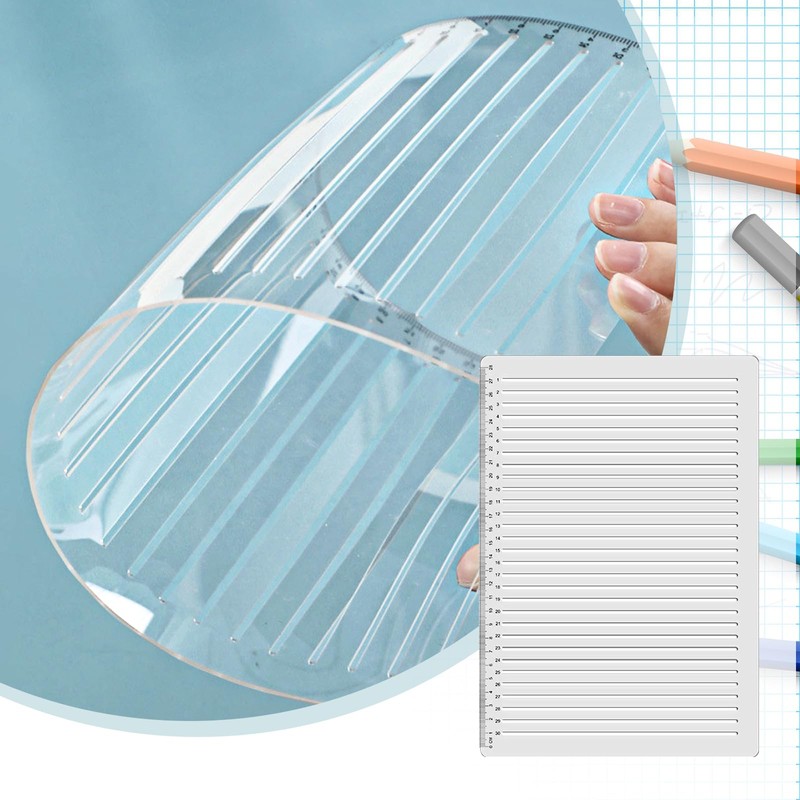 Straight Line Stencil Ruler Lettering Guide Transparent Model Calligraphy for
