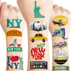 New York City Temporary Tattoos NYC Theme Birthday Party Decorations Favors Supplies Decor 80 PCS Cute Cityscape Tattoo Stickers Christmas Gifts for Boys Girls Kids Classroom School Prizes Carnival