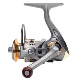 VISPREA Spinning Reel, No. 500, Fishing Reel, Lightweight, Maximum Drag Force, 11.0 lbs (5 kg), Easy to Toss, Saltwater, Fresh Water, Left/Right Interchangeable Handle, Gear Ratio: 5.2:1 YU61 (Silver)