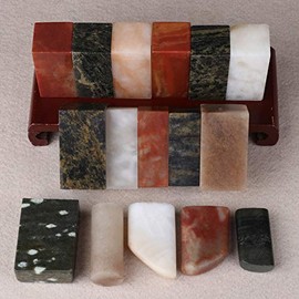 Blank Seal Set Stone Seal Engraving Kit Stone Carving Set Stone Engraving Tools (16 Stone)