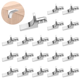 Pack of 20 Shape Metal Shelf Brackets, Glass Furniture Brackets, 5 mm Nickel-Plated Floor Support, Non-Slip Shelf Support Pins, Shelf Angle Connector, Shelf Brackets Supports for Cupboard, Bookcase