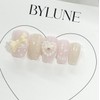 Cream Mink Gel Handmade Nail Tips - Short Square /