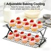 Velorique Collapsible Cooling Rack, Adjustable Stainless Steel Drying Rack (FOLD-2-TIER)