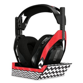 MightySkins Glossy Glitter Skin Compatible with Astro A50 Wireless Headphones + Base Station (Gen 4) - Red Chevron | Protective, Durable High-Gloss Glitter Finish | Easy to Apply | Made in The USA
