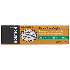 Bostitch Sx503513/8ss-1m 1-3/8"leg 18-gauge 7/32" Narrow Crown Stainless Steel Staples(1000)