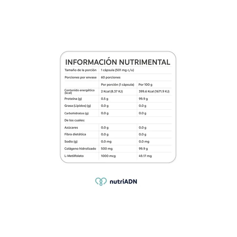 Methyl Folate Suplemento 60 Capsulas Vitamina B9