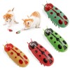 QESSUVNC Pack of 4 Mini Beetle, Interactive Bug Cat Toy