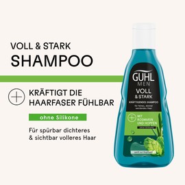 Guhl Men Full & Strong Shampoo – Content: 250 ml – Hair Type: Thin, Fine, Normal, Blue