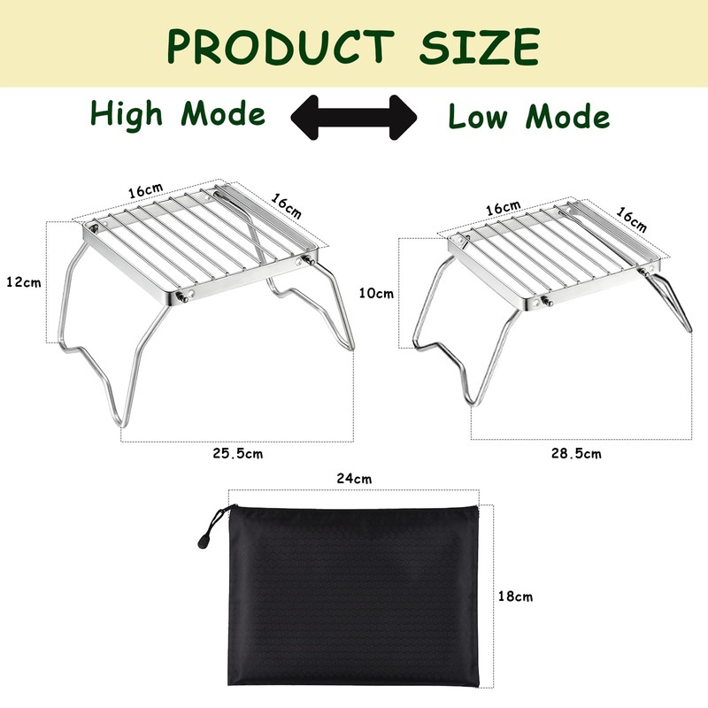 Tarocat Portable Campfire Grill, 16 x 16 cm Foldable Grill