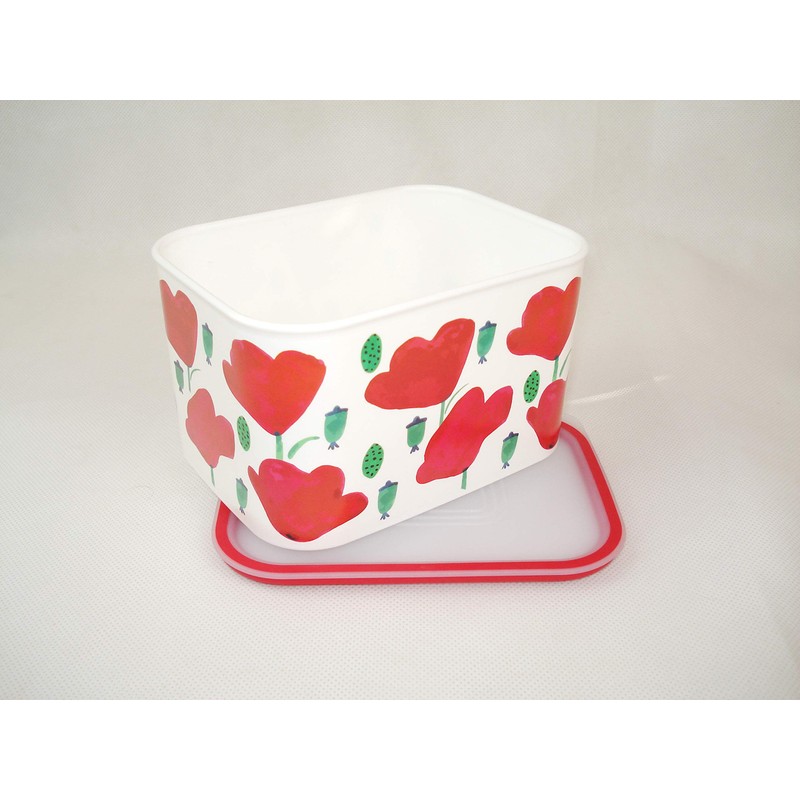 TUPPERWARE Quadro Optimum Ultimo 17158 2.1 L White Red Flower