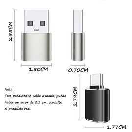 Herpet Adaptador USB Convertidor Compatible Dispositivos - 2 Unidades Adaptador USB C a USB 3.0 + 2 Unidades Adaptador USB a USB C, Función de OTG, Compatible Dispositivos con USB Tipo C (4 Unidades)