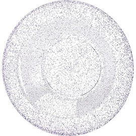 Lillian Collection Purple Glitter Plastic Soup Bowls - 14 Oz, Transparent, 10 Pcs