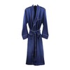Jasmine Silk Luxury Pure Silk Ladies Dressing Gown Robe Navy (Medium)