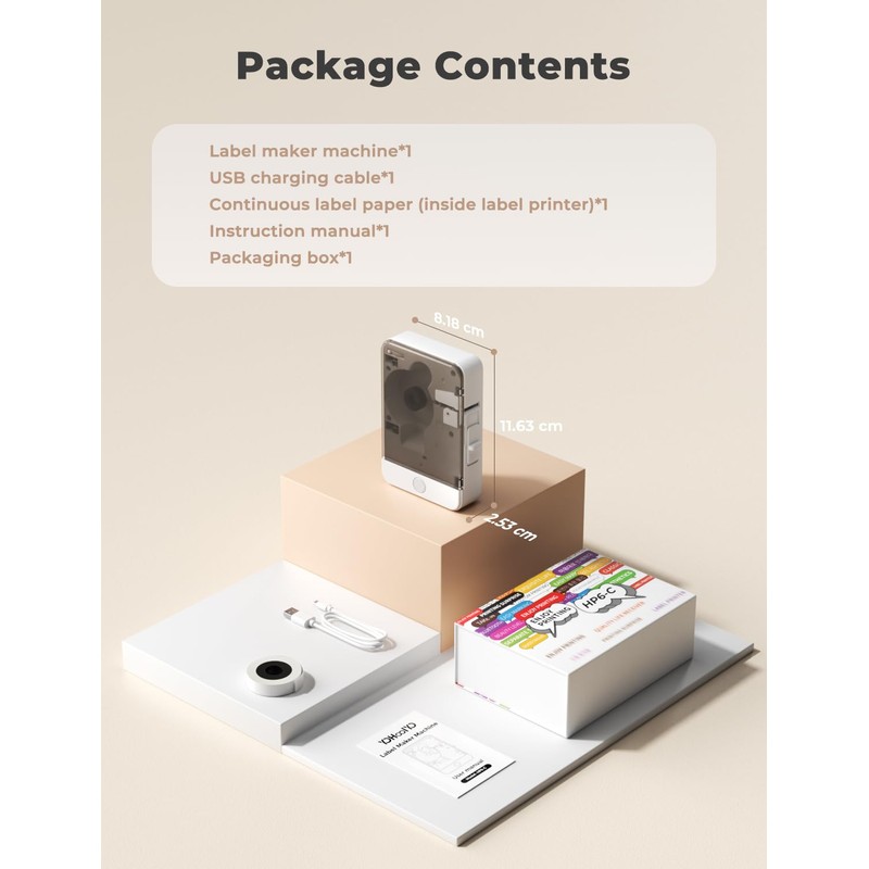 YOHOOLYO Label Maker Machine Label Printer, Portable Bluetooth Handheld Thermal