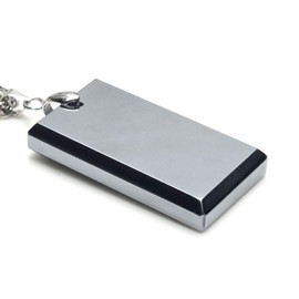 OVER-9 テラヘルツ ネックレス チェーン付き スクエアカット 原石 超遠赤外線 健康 【首回り約40cm】