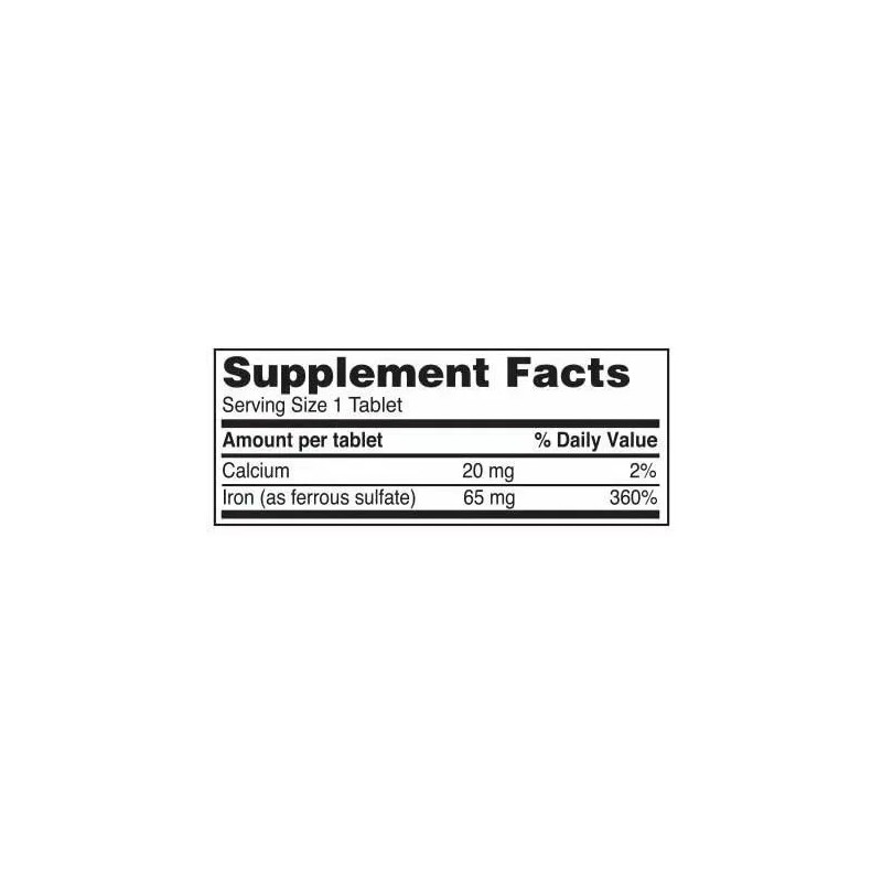 Reliable 1 Ferrous Sulfate 325 mg Iron Supplement Tablets Dietary