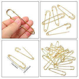 Honbay - 20 alfileres de seguridad extragrandes de 3 pulgadas resistentes para mantas, faldas, faldas escocesas, manualidades (dorado)