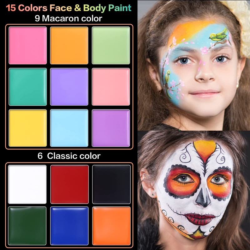 UCANBE 15 Colors Painting Palette Makeup Kit with 10 Pcs