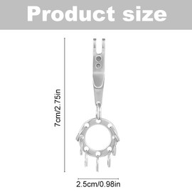 Pack of 2 Silver Key Ring Key Clip Carabiner with Key Ring Keyring Stainless Steel Key Holder Multiclip Multi-Purpose Tactical Clip