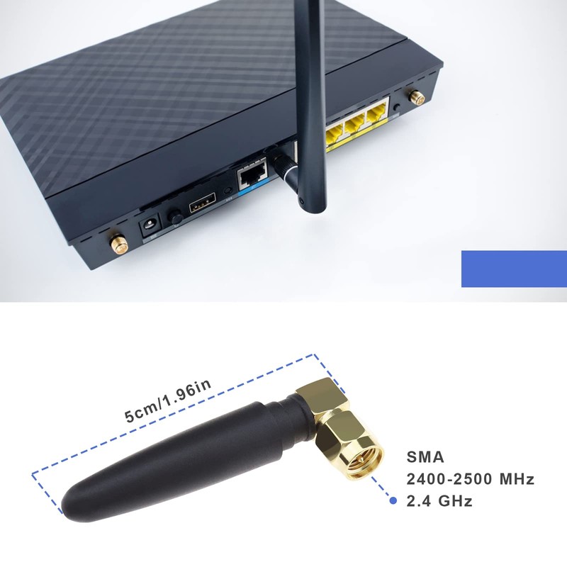 VGOL 4Pcs 2.4Ghz WiFi Bluetooth Antenna RP SMA Male Dual-Band