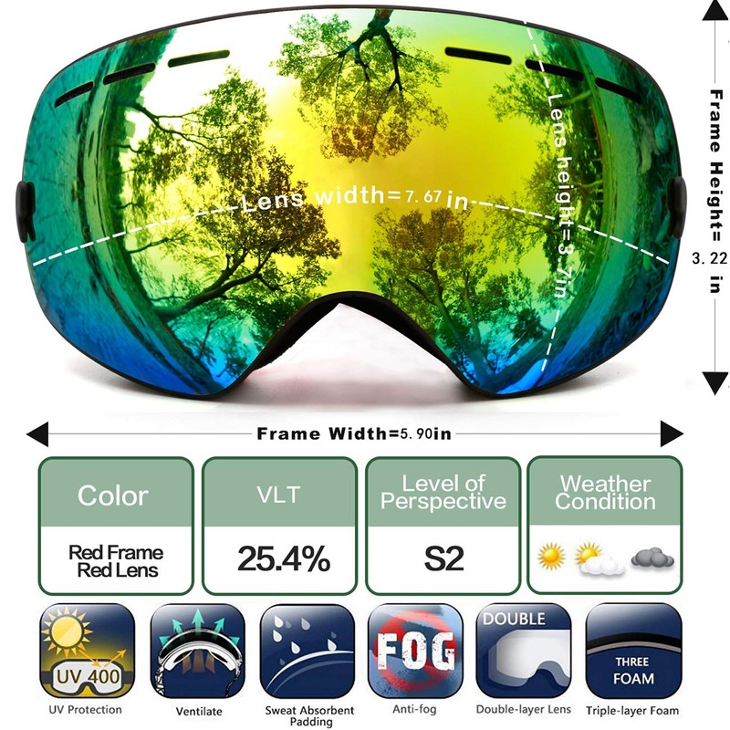 Juli Snowboard & Ski Goggles for Kids - Premium Snow