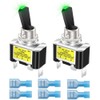 Gebildet 2Pcs Rocker Lighted Toggle Switch 12V 30A Heavy Duty