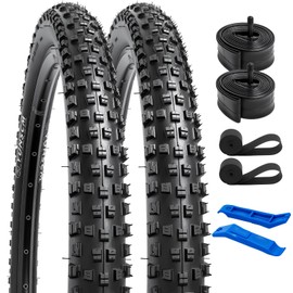 YUNSCM 29x2.10 Lightweight Premium Mountain Bike Tires ETRTO 54-622 60TPI Nylon Anti-Puncture Protection Tires and 29" Bike Tubes Compatible with 29x2.0/2.1/2.125" Tires and Tubes-2 PCS (Y-566)