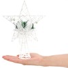 COM-FOUR® Deco Star Christmas - White Metal Star with Pine