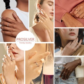 PROSILVER Wishbone Thumb Ring Size 12 Simple Silver Stack Ring