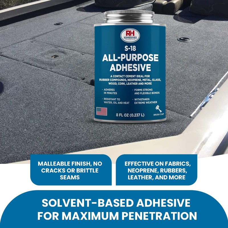 S-18 All-Purpose Adhesive, 8 oz. can - Multi-Purpose, Rubber, Metal,