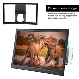 Lupa de pantalla curva 3D de 12 ``, video móvil HD Película de teléfono inteligente Amplificador de pantalla Proyector Teléfono celular Soporte de soporte Ojos Teléfono protector Verde Ampliador para