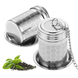 Amaxiu Tea Infuser for Loose Tea, 2PCS 304 Stainless Steel Tea Strainers for Loose Tea Extra Fine Mesh Tea Steeper for Brew Tea with Extended Chain Hook Tea Diffuser with Tea Basket and Lid