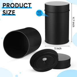 Zopeal Paquete de 10 latas de té de metal con tapas herméticas dobles, lata redonda de 16 oz con tapa, recipiente pequeño de cocina sellado doble para almacenamiento de té suelto, café, azúcar, dulces