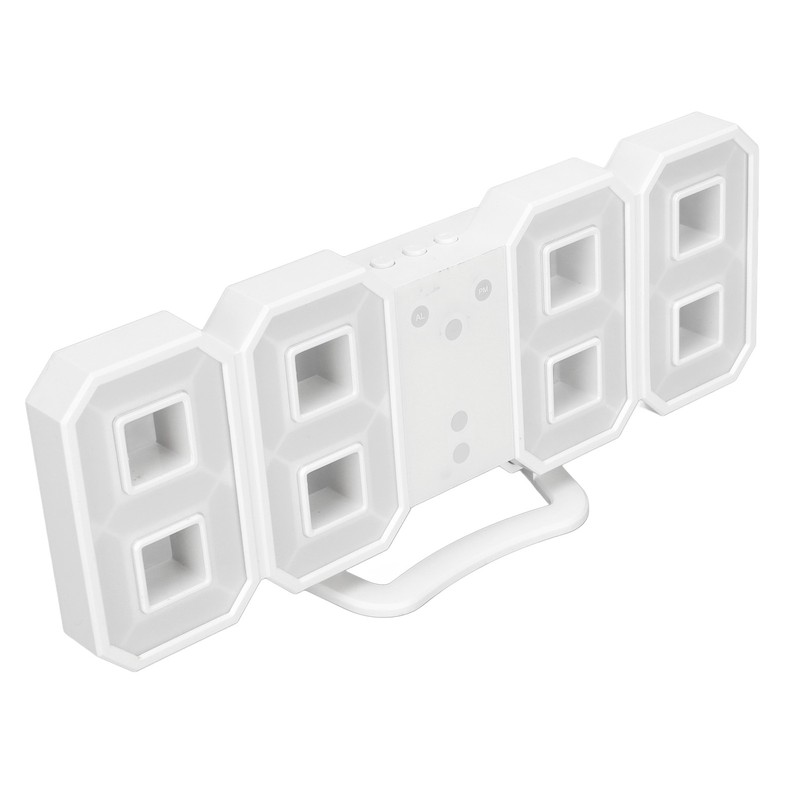 3D LED Digital Clock Dimmable Snooze Time Memory 12/24 Date
