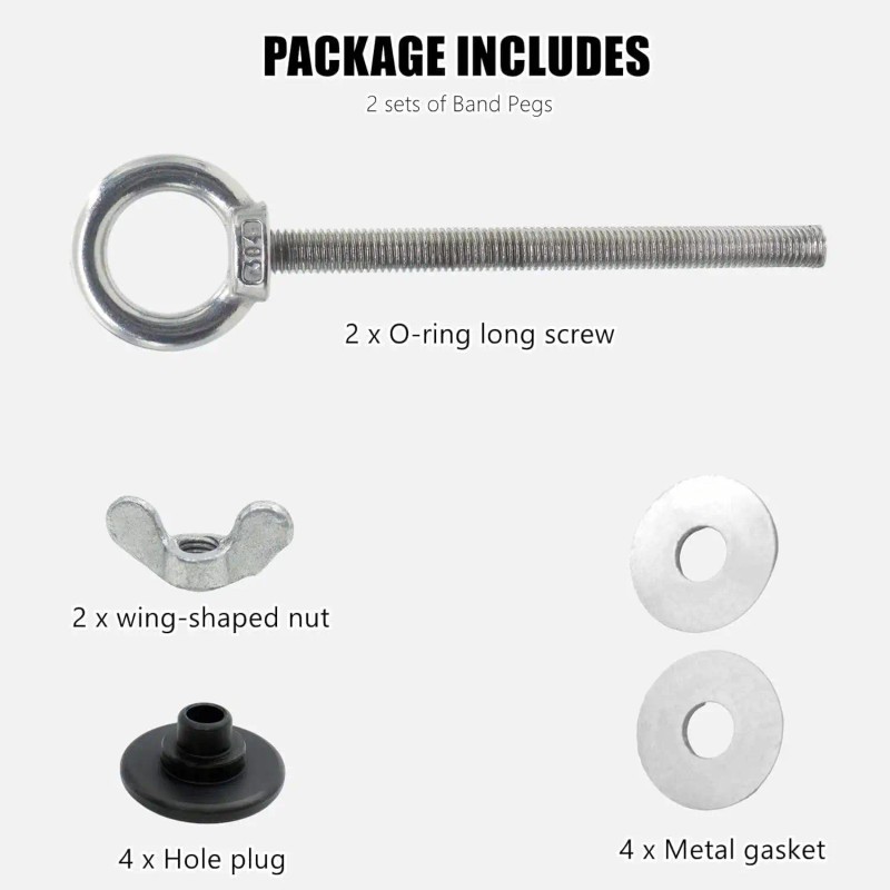 Resistance Band Hooks - Power Rack Attachments 1 Pair for