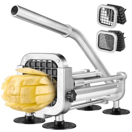 French Fry Cutter, Ruooson Professional Potato Cutter Slicer with 1/2 In & 1/4 In Stainless Steel Blades,Great for Whole Potatoes Carrots Cucumbers.