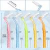 50 Stück Interdentalbürsten, L-Förmige Zahnzwischenraumbürsten in 5 Größen mit Rutschfestem