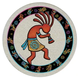 Thirstystone Kokopelli Toss Natural Sandstone Coaster 4 Pack Eco-Friendly, Absorbent, Easily Wipes Clean