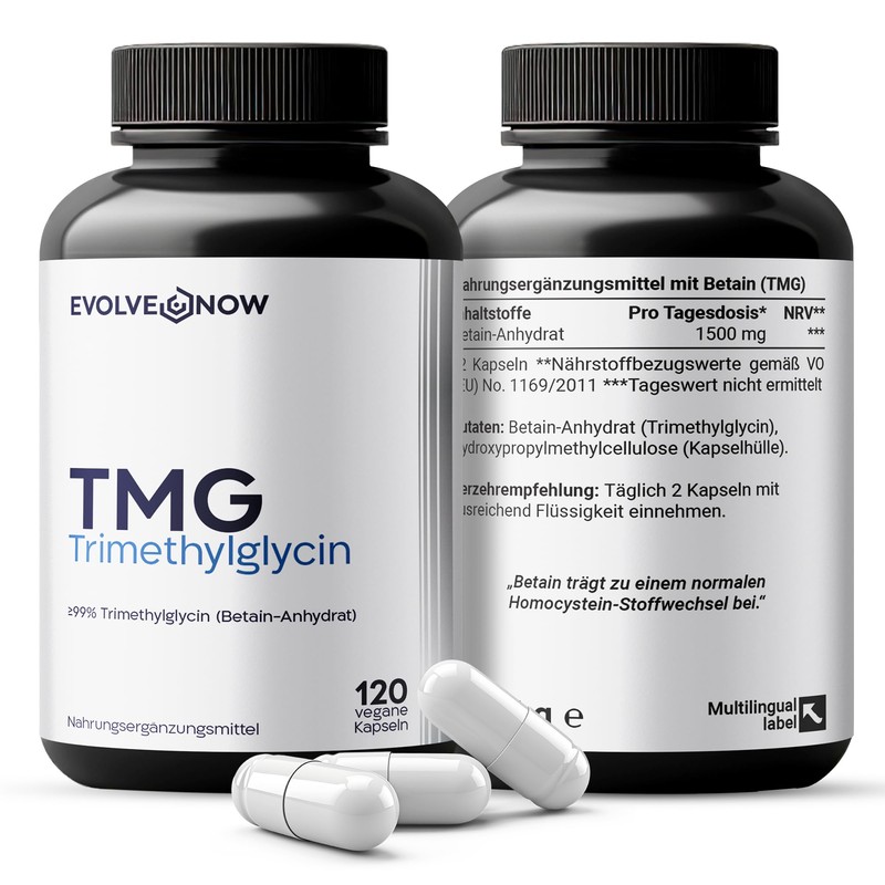 Evolve Now Betaine - 120 Vegan Capsules - 750 mg